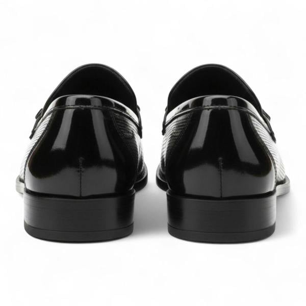 Dolcetto Mens Black Patent Faux Leather Formal Loafers Shoes