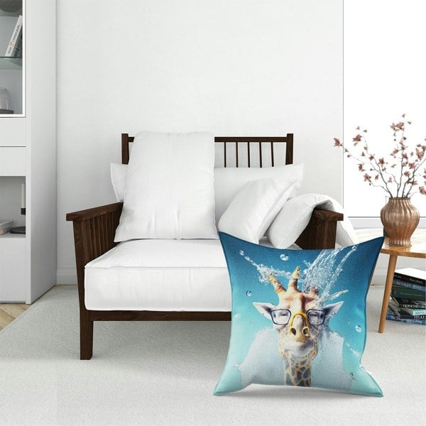 Warren Reed Giraffe Splashart Floor Cushion