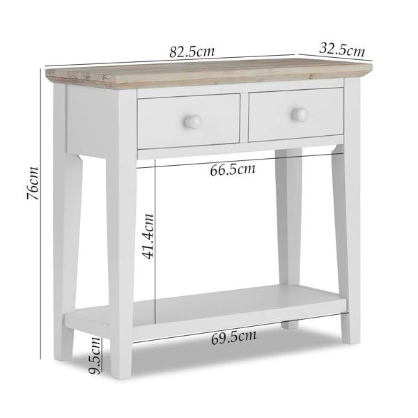 Statement Furniture Florence Small Console Table with 2 Drawers and Shelf