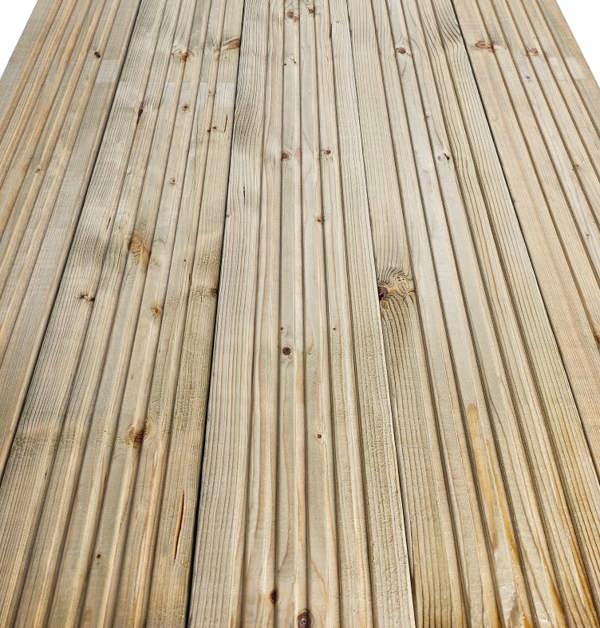 Snowdon Timber Dual Sided Treated Decking Board (T) 25mm (W) 120mm (L) 2.4m