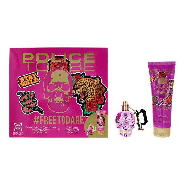 Police To Be Free To Dare Gift Set For Women - EDP 40ml Spray & Body Lotion 100ml