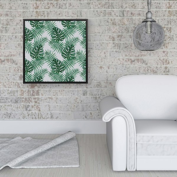 Warren Reed Watercolour Tropical Leaves Framed Canvas