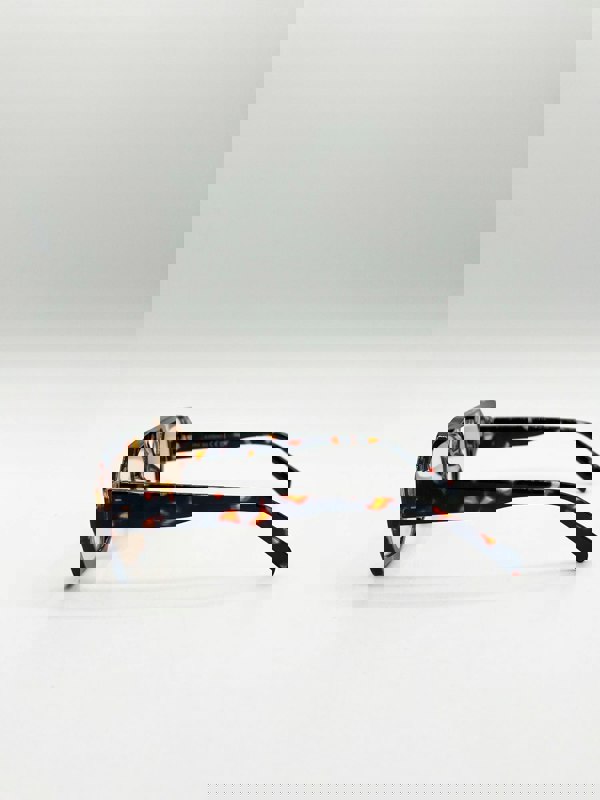 SVNX Tortoiseshell Navigator Sunglasses with Orange Lenses