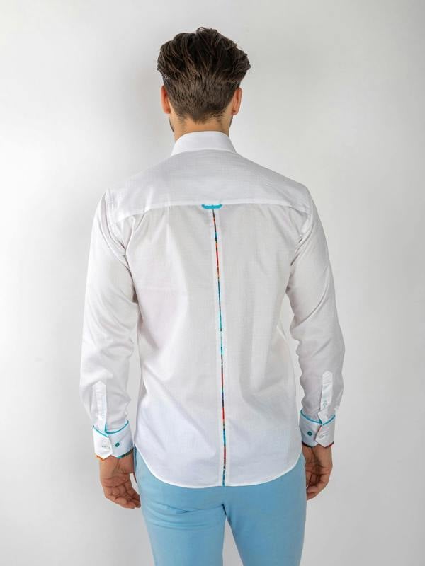 TEXTURED JACQUARD SHIRT W/ VIBRANT FLORAL INSERT - Claudio Lugli Shirts