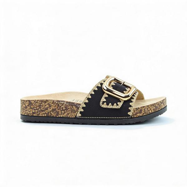 Heavenly Feet REED Sandals Mules   in  Black