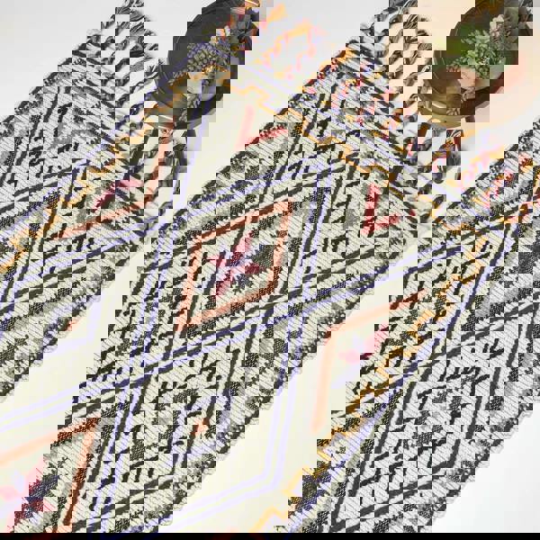 HOMESCAPES Goa Multi Colour Kilim Wool Rug