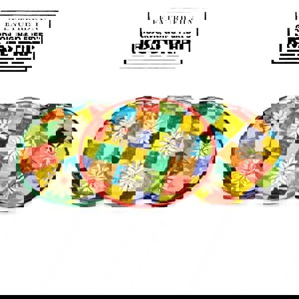 Side plates flowers on squares pattern (1)