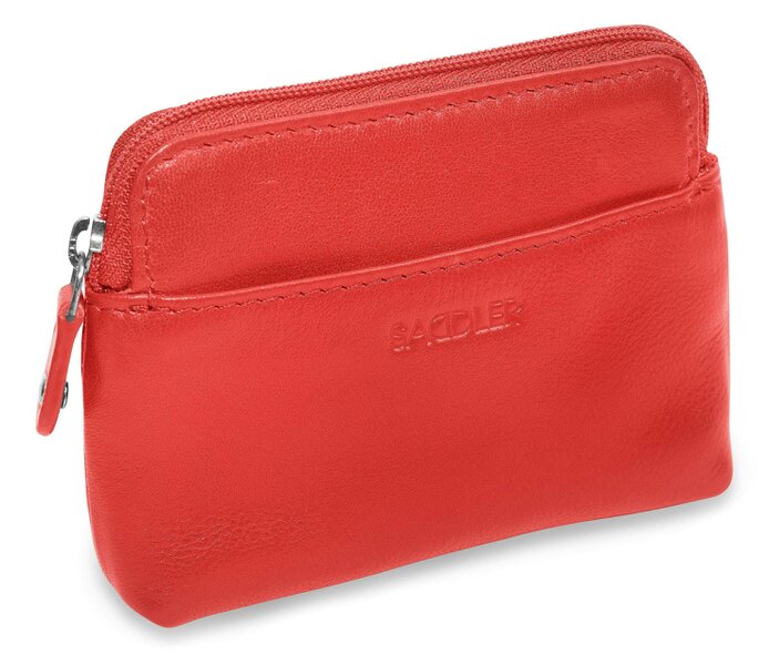 SADDLER Compact Leather Zip-Top Purse "Pia" – Handmade by Saddler | RFID Protected & Gift Boxed | Multi-Functional Card, Coin & Key Holder