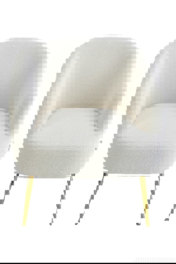 Living and Home Teddy Fabric Armchair with Metal Legs