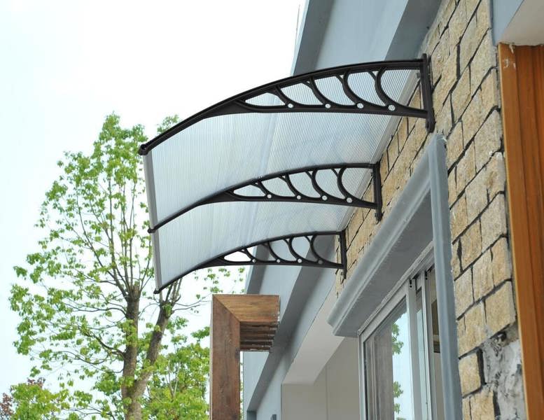 Gr8 Garden Front Door Canopy Awning 90x300cm – Rain & Sun Protection Porch Cover Lean-To Roof Shelter
