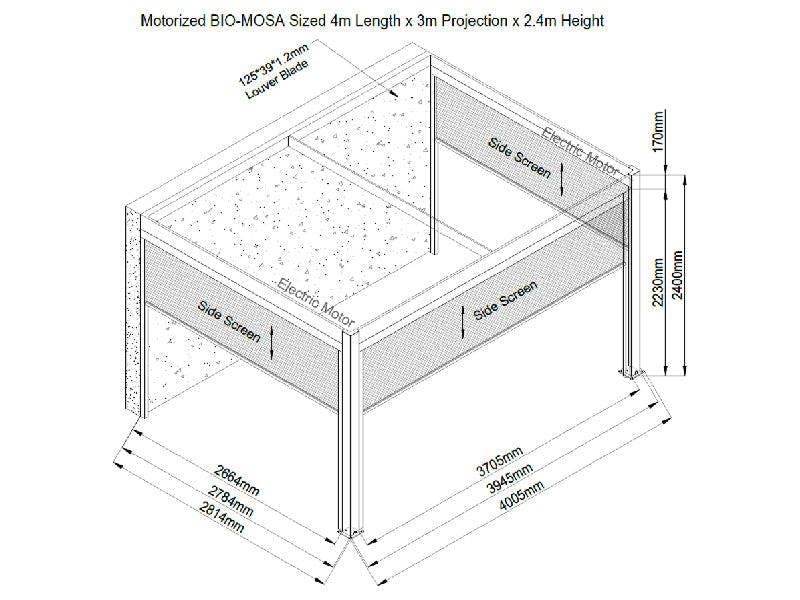 Ocean Designs Sagres 4m x 3m Wall Mounted Pergola