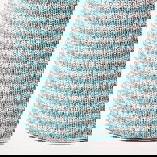 HOMESCAPES Gingham Check Round Pouffe Cotton - 40 x 42 cm