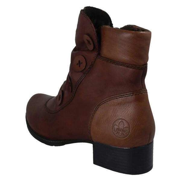 Rieker Ladies Rieker Zip Up Block Heel Ankle Boots 78659