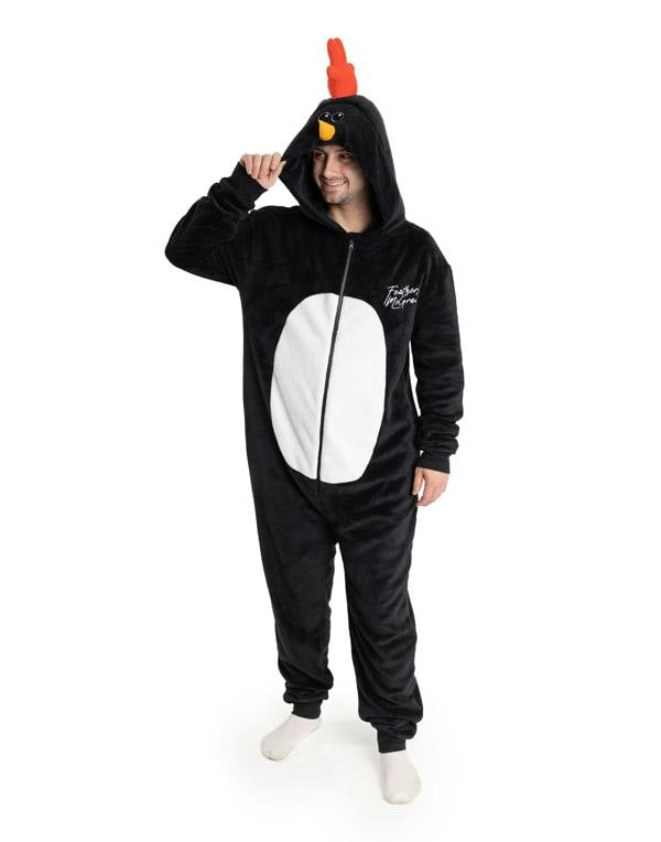 Wallace And Gromit Unisex Black Feathers Onesie