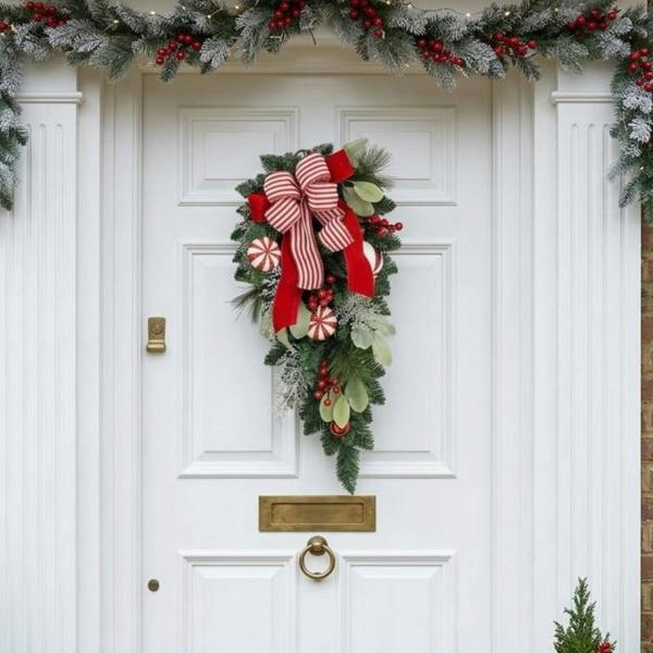 Garden Greatness Festive Ribbon Candy Christmas Door Hanger