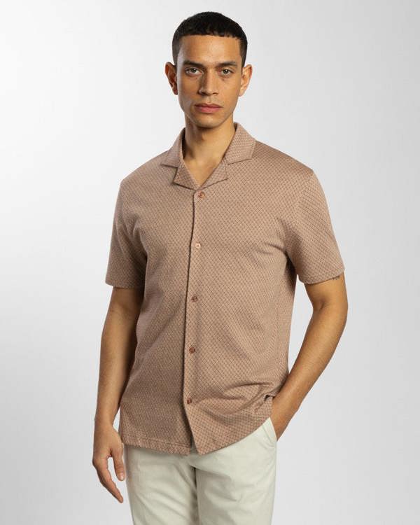 Steel & Jelly Diamond & Dot Jacquard Short Sleeve Shirt