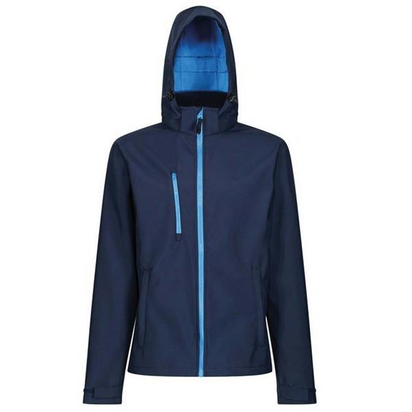 Regatta Mens Venturer Hooded Soft Shell Jacket - Navy/French Blue - 