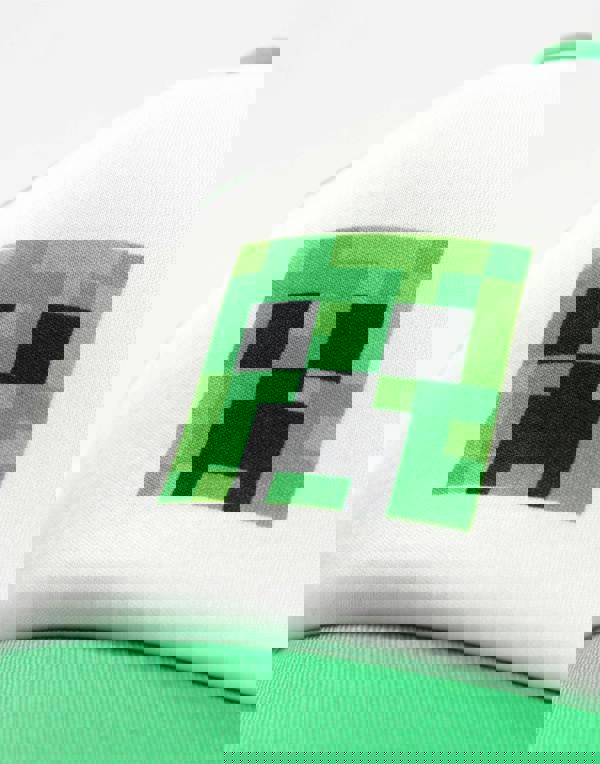 Minecraft Boys Green Creeper Snapback Curved Peak Cap (One Size)