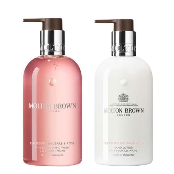 Molton Brown Molton Brown Delicious Rhubarb & Rose Hand Wash 300ml & Hand Lotion 300ml Duo Duo