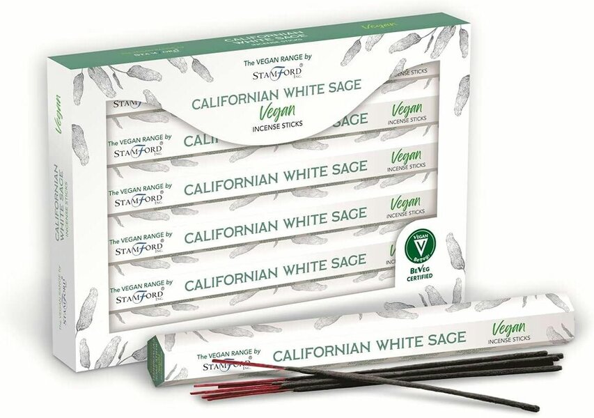 Stamford Vegan Californian White Sage Incense Sticks, 6 packs, 120 sticks