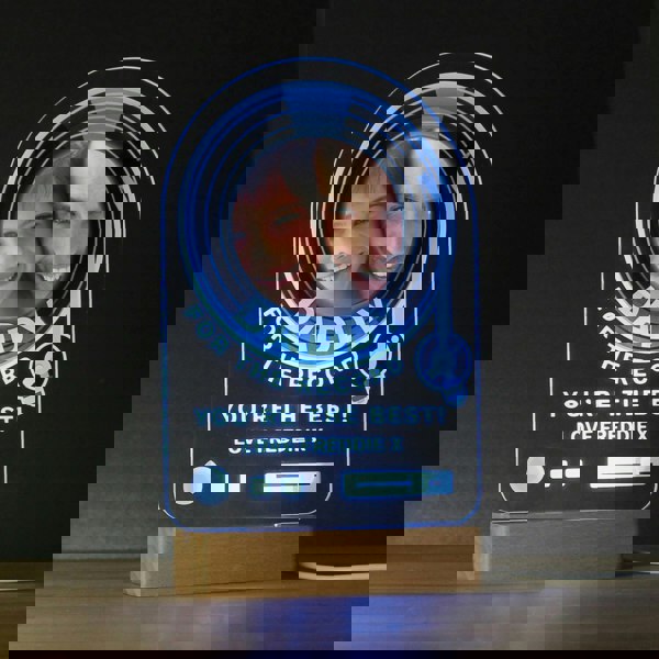 Personalised Memento Company Personalised Record Photo Upload Wooden Based LED Light