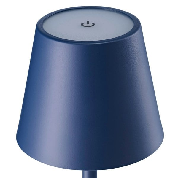 Tall Navy Blue Rechargeable Touch Dimmable Table Lamp with Metal Shade Image 3