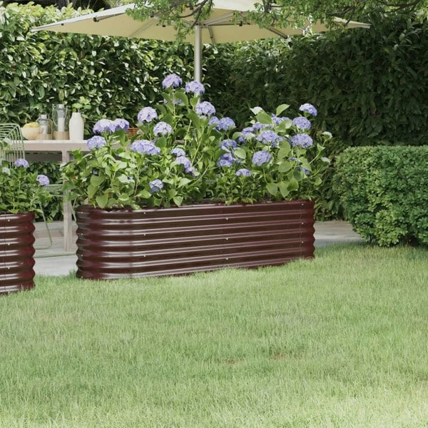 Berkfield Garden Raised Bed Powder-coated Steel 152x40x36 cm Brown