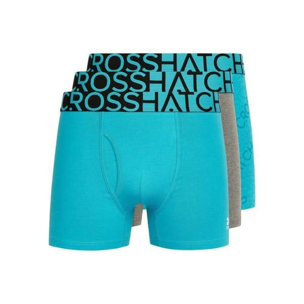 Crosshatch Mens Typan Boxer Shorts (Pack of 3) - Teal - 