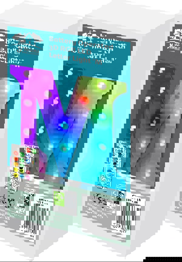 St Helens Battery Operated RGB Letter   With Remote Control Letter M