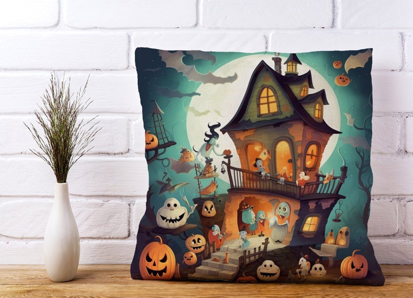 Warren Reed Illustrations A Whimsical Haunted House Cushions