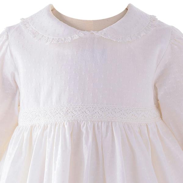 Rachel Riley Ivory Lace Trim Dress & Bloomers