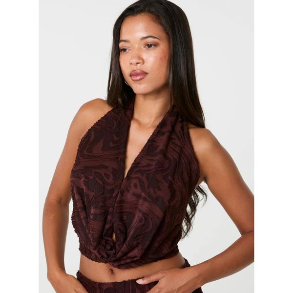 Pink Vanilla Jersey Jacquard Halter Top