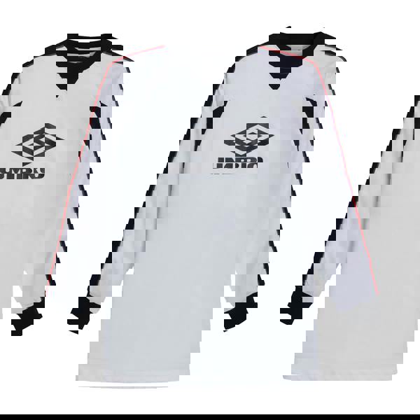 Umbro Mens Panelled Long-Sleeved T-Shirt - Brilliant White/Black/Fire Whirl