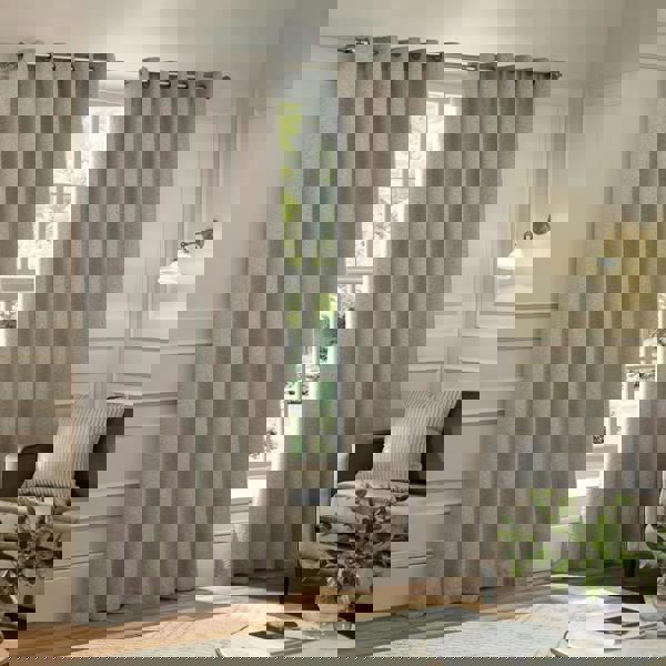 Paoletti New Galaxy Chenille Eyelet Curtains - Silver