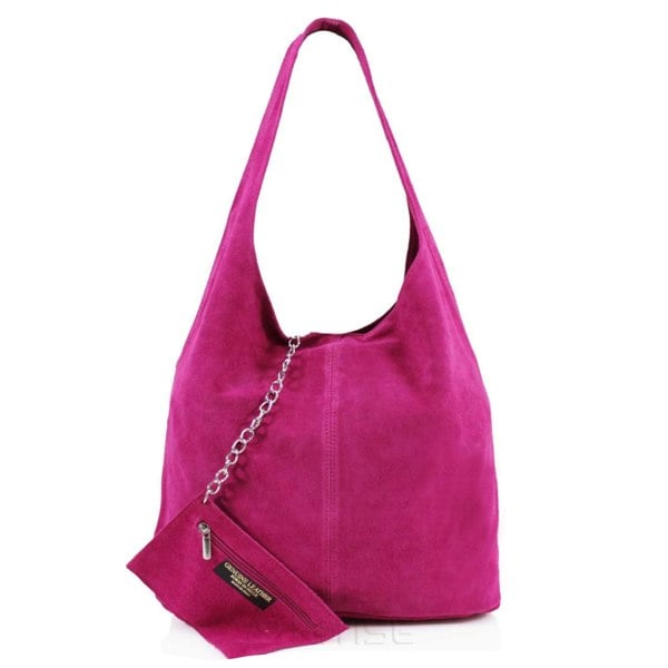 Kitise Slouch Genuine Italian Suede Large Tote Bag With Detachable Purse
