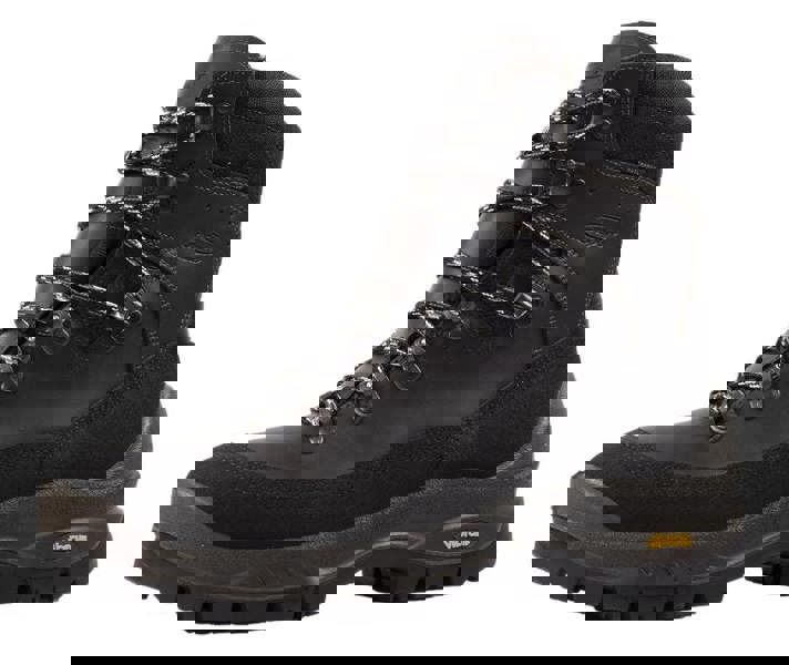 GriSport Overland Mens Vibram Hunting Shooting Walking Sporting Country Boots, black leather outdoor footwear with sturdy sole and ankle support.