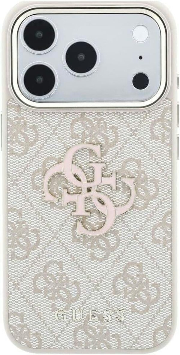 Guess 4G & Big Resin Logo Case for iPhone 17/18 Pro 6.3" Pink - GUHCP18L6P4SRMLP