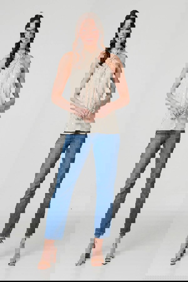 Pink | Metallic Print Crossover Top