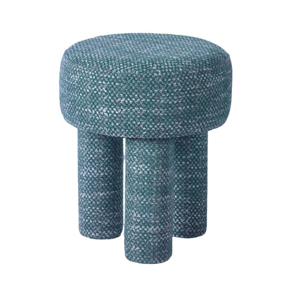 Furniture Edit Claire Teal Knubby Stool