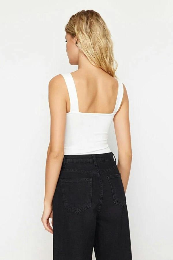 WOVCOR Square Neck Knit Bodysuit