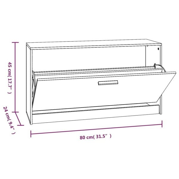 Berkfield Shoe Bench Brown Oak 80x24x45 cm Engineered Wood