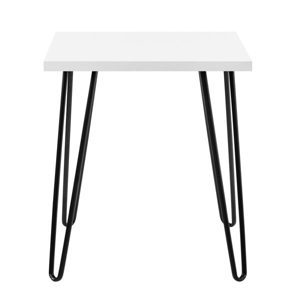 Dorel Home Owen Retro End Table in White / Black Legs