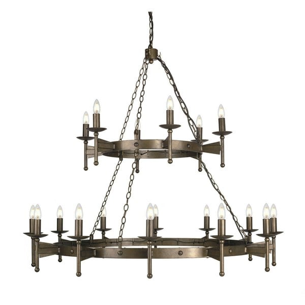 18 Bulb Chandelier Hanging Pendant LIght Old Bronze LED E14 60W Bulb Loops