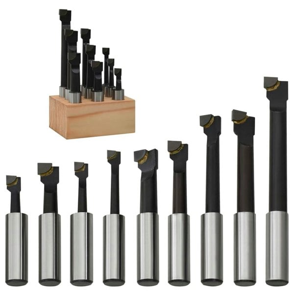 Berkfield Boring Cutters 9 pcs 12 mm with Wood Base