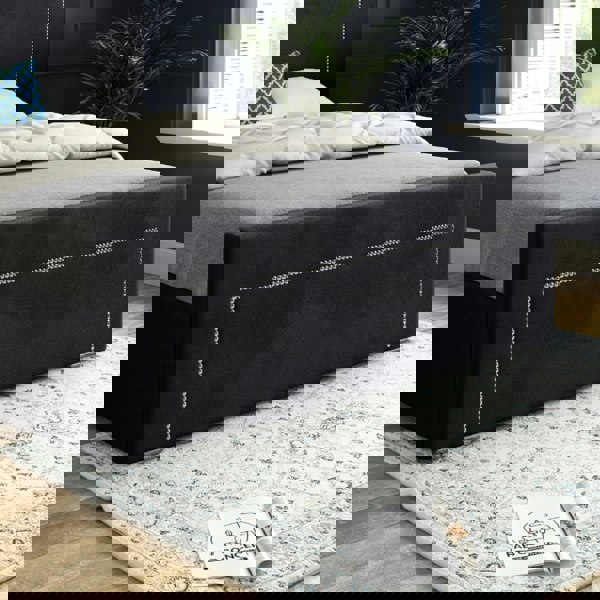 Casa Magna Lucca Upholstered Soft Velvet Bed Frame - Black