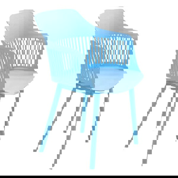 Vibrant Blue Plastic Chair, Set of Four, Durable and Lightweight Living and Home