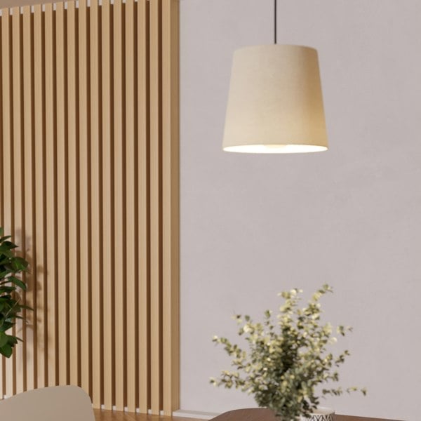 EGLO Febres White Fabric And Steel Shade Traditional Pendant