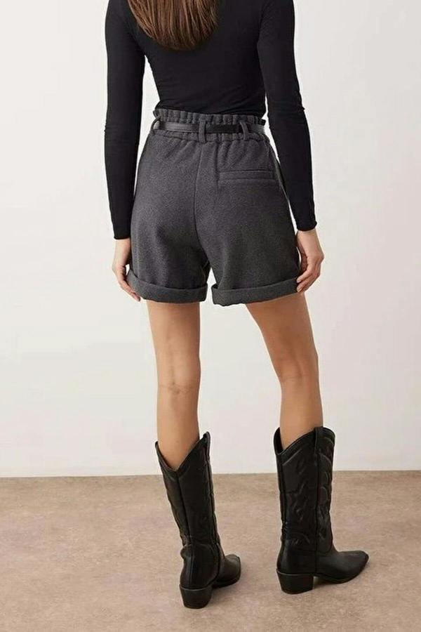 WOVCOR Cashmere Belted Shorts