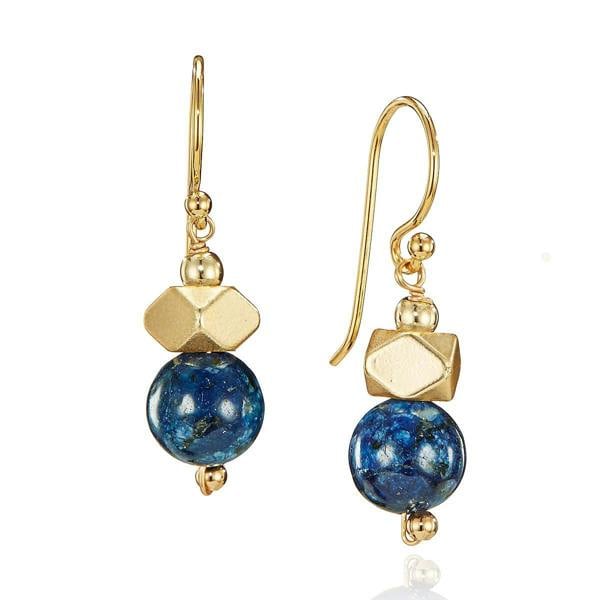 Pia Look Alive Navy Lapis Gold-Tone Earrings