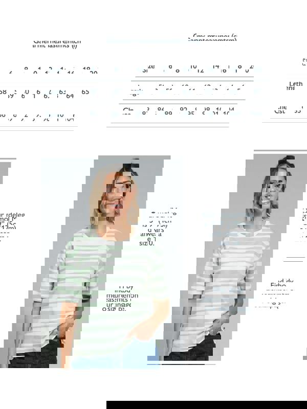 Kite Womens Organic Oxbridge Jersey T-Shirt Soft Sage Stripe